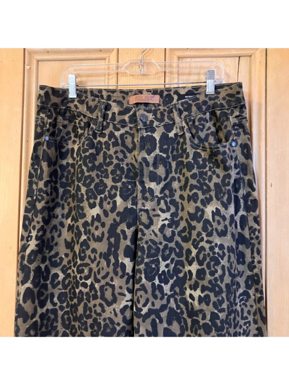 Judy Blue Womens Retro Wide Leg Leopard High Waist Jeans Size 16W Brown AN NWOT - Picture 6 of 12